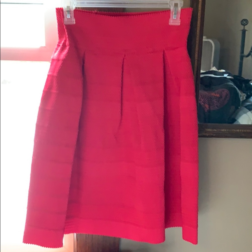 New York & company pink flare skirt